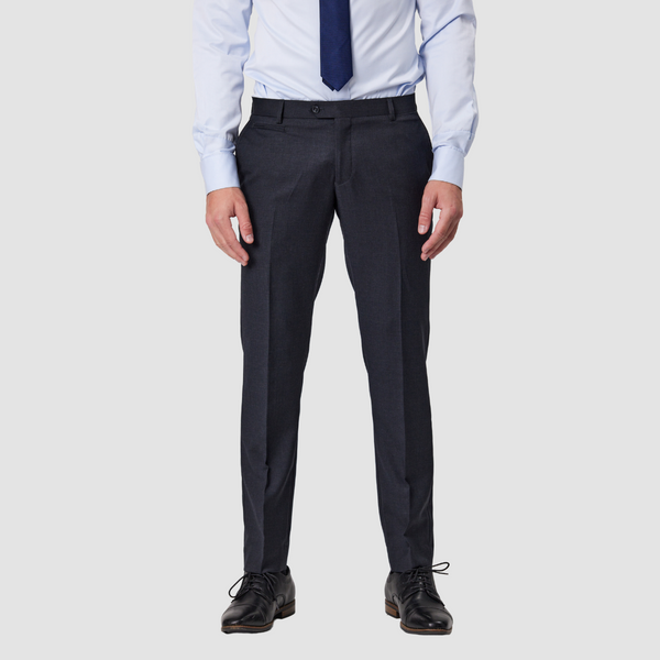 Front view of the Savile Row Slim Fit Mens Jesse Trouser in Charcoal B4