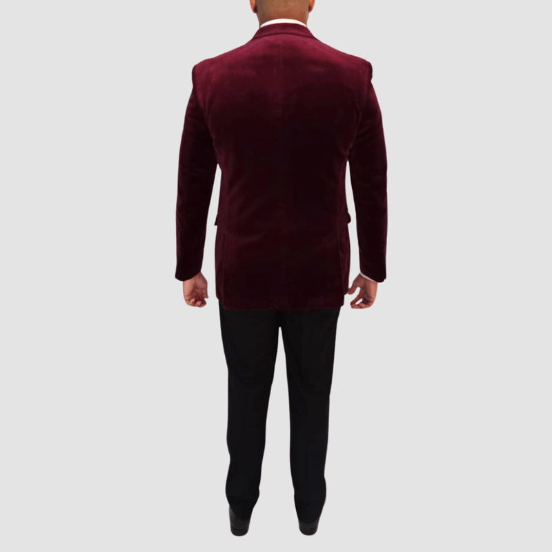 Savile Row Slim Fit Jonah Velvet Evening Jacket in Red Wine