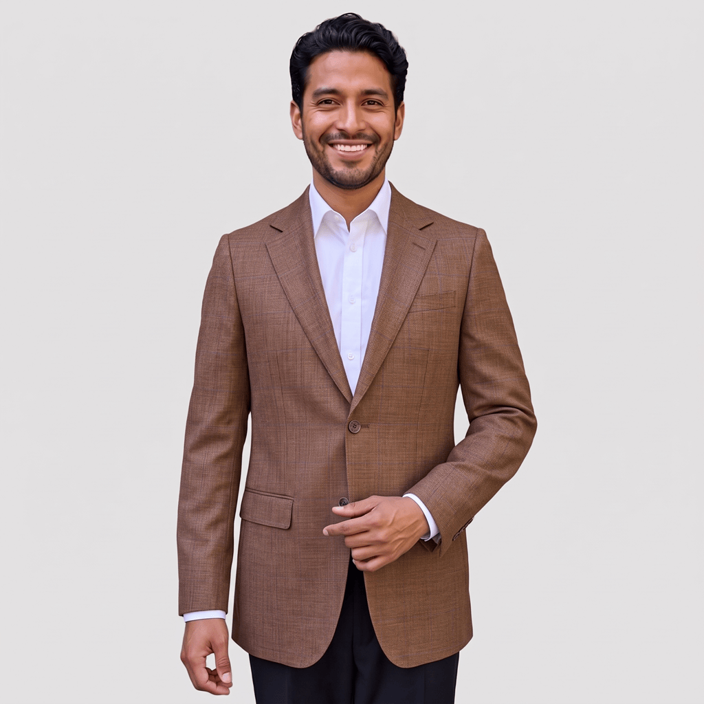 A refined Brown Abram Fancy Sports Jacket by Savile Row