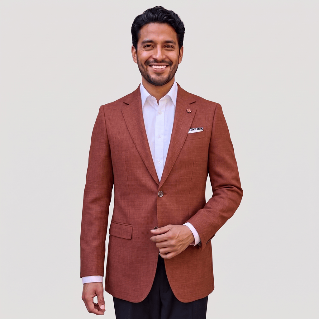 A refined Orange Abram Fancy Sports Jacket by Savile Row