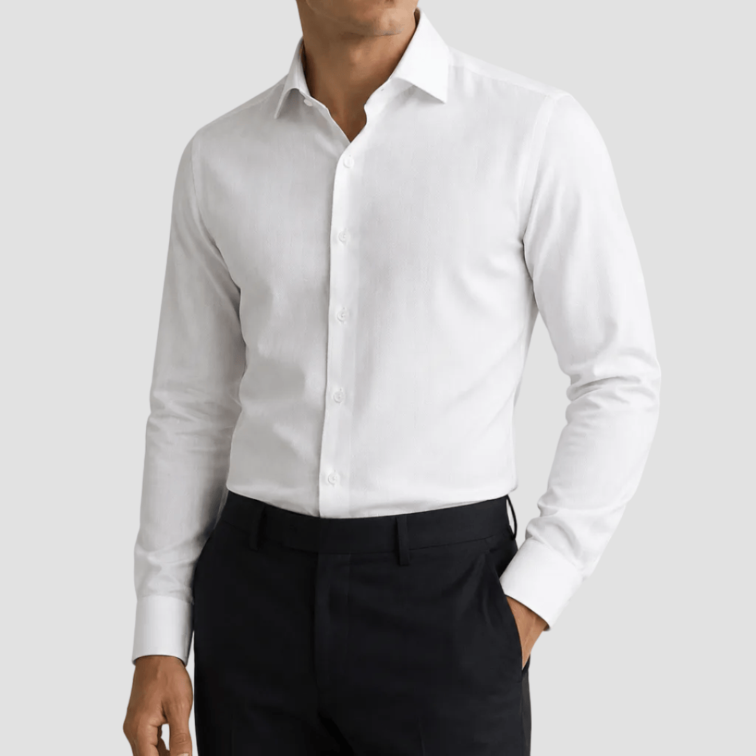 Savile Row Slim Fit Lucas Shirt in White.