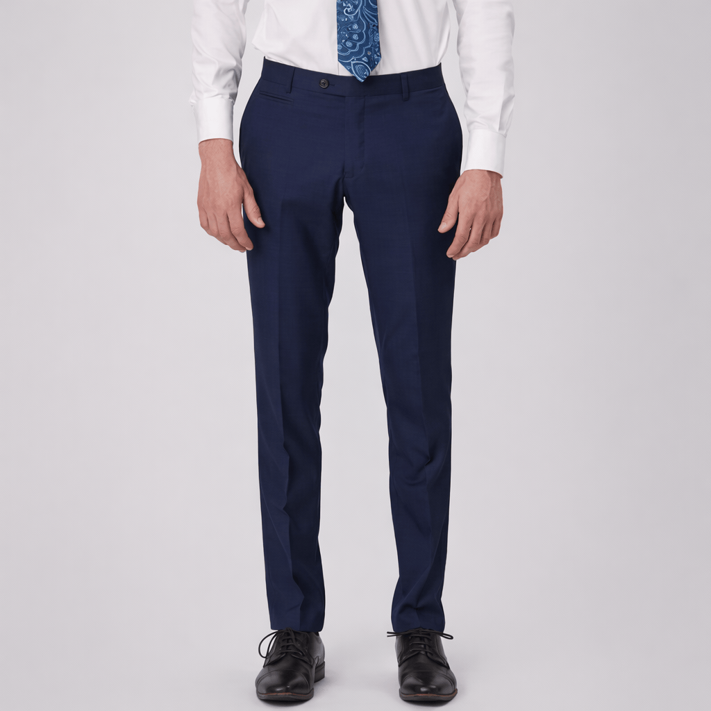 Navy slim fit performance suit trouser by Savile Row.