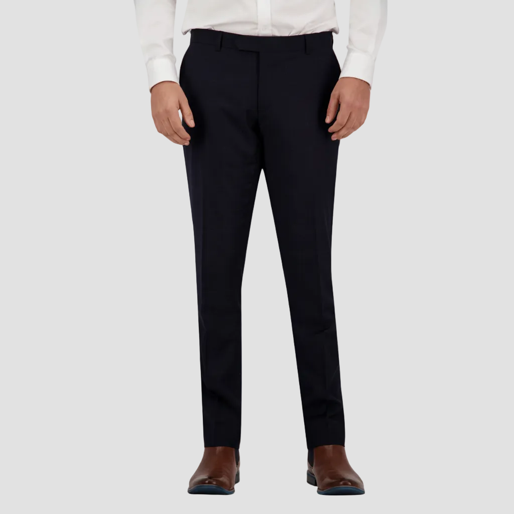 Tailored fit Jesse suit trousers in navy check by Savile Row.