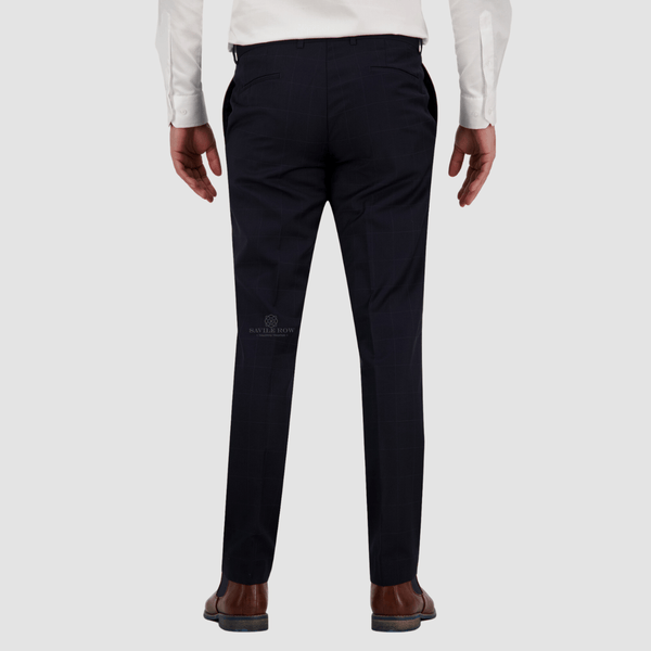 Savile Row Tailored Fit Mens Jesse Trouser in Navy Pure Wool FW7