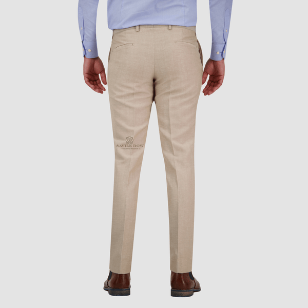 Savile Row Tailored Fit Mens Jesse Trouser in Sand Beige