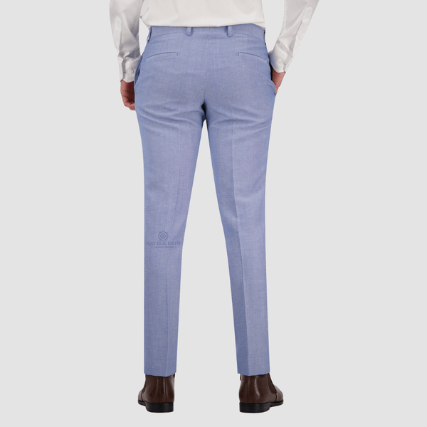 Savile Row Tailored Fit Mens Jesse Trouser in Sky Blue
