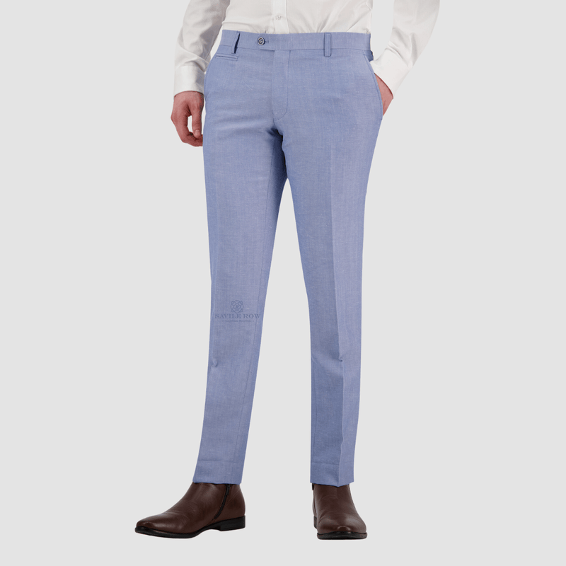 Savile Row Tailored Fit Mens Jesse Trouser in Sky Blue