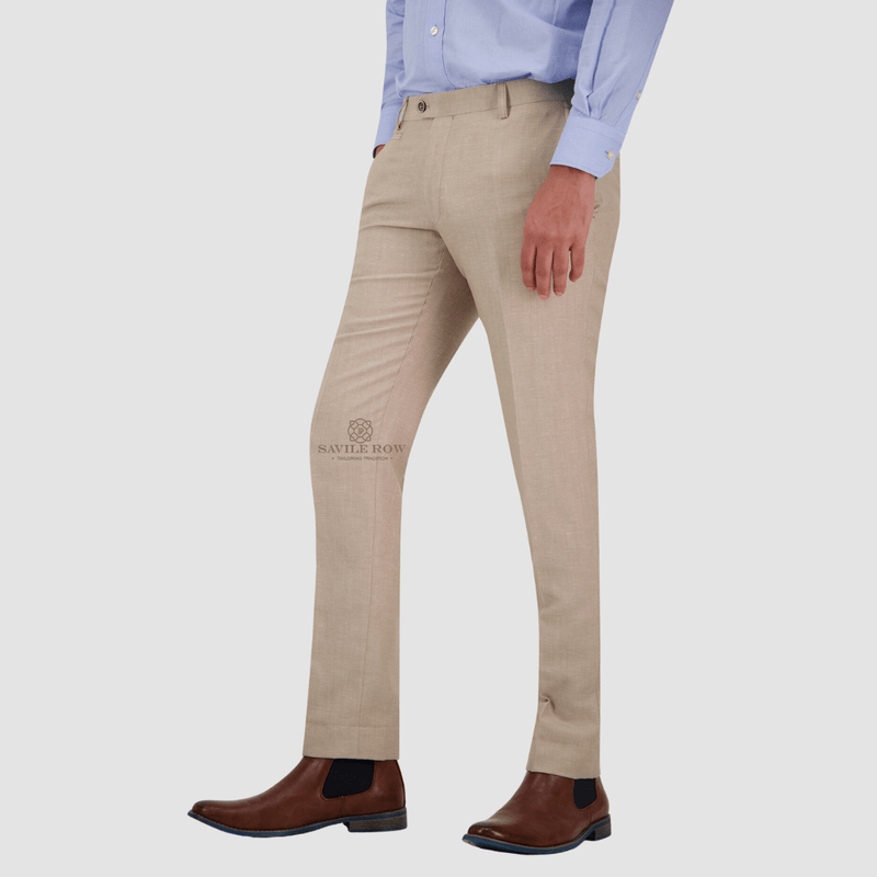 Savile Row Tailored Fit Mens Asher Suit in Sand Beige