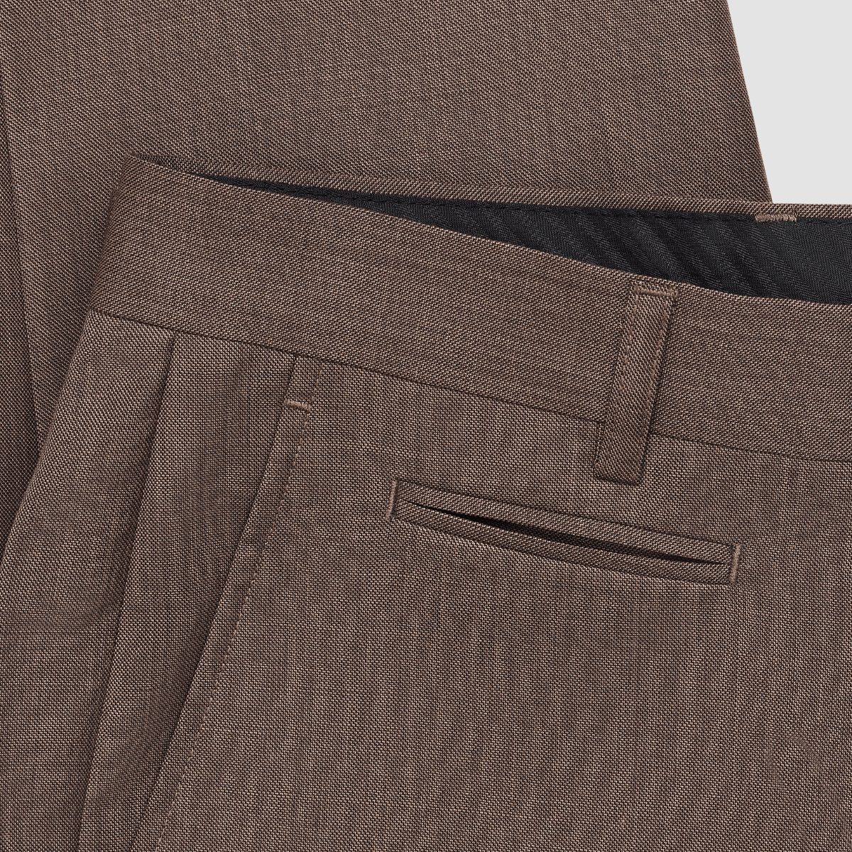 A brown pure merino wool suit trouser by Savile Row