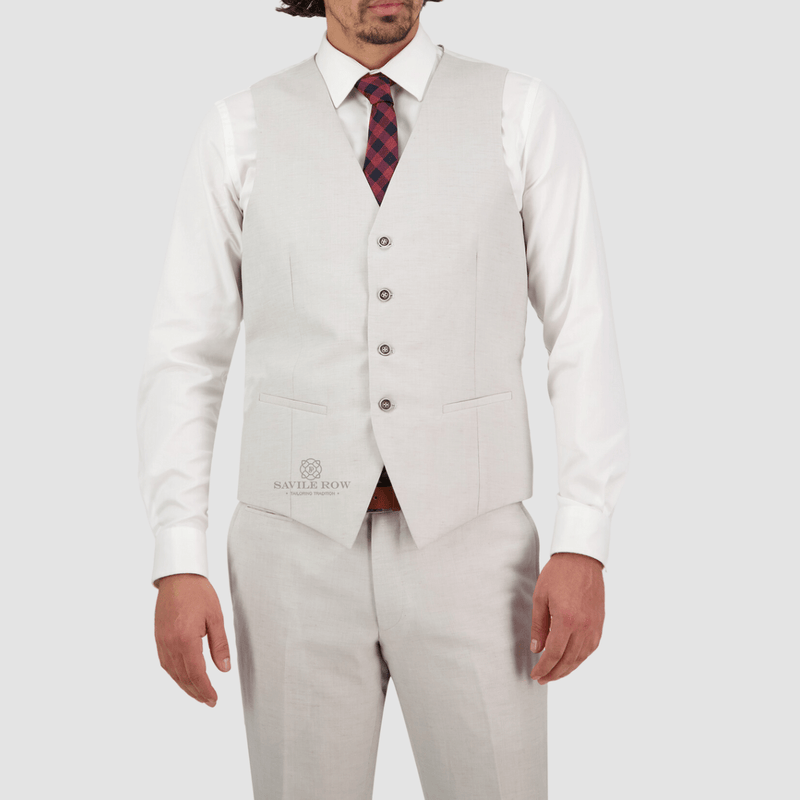 Savile Row Tailored Fit Mens Asher Suit in Salt Stone Grey