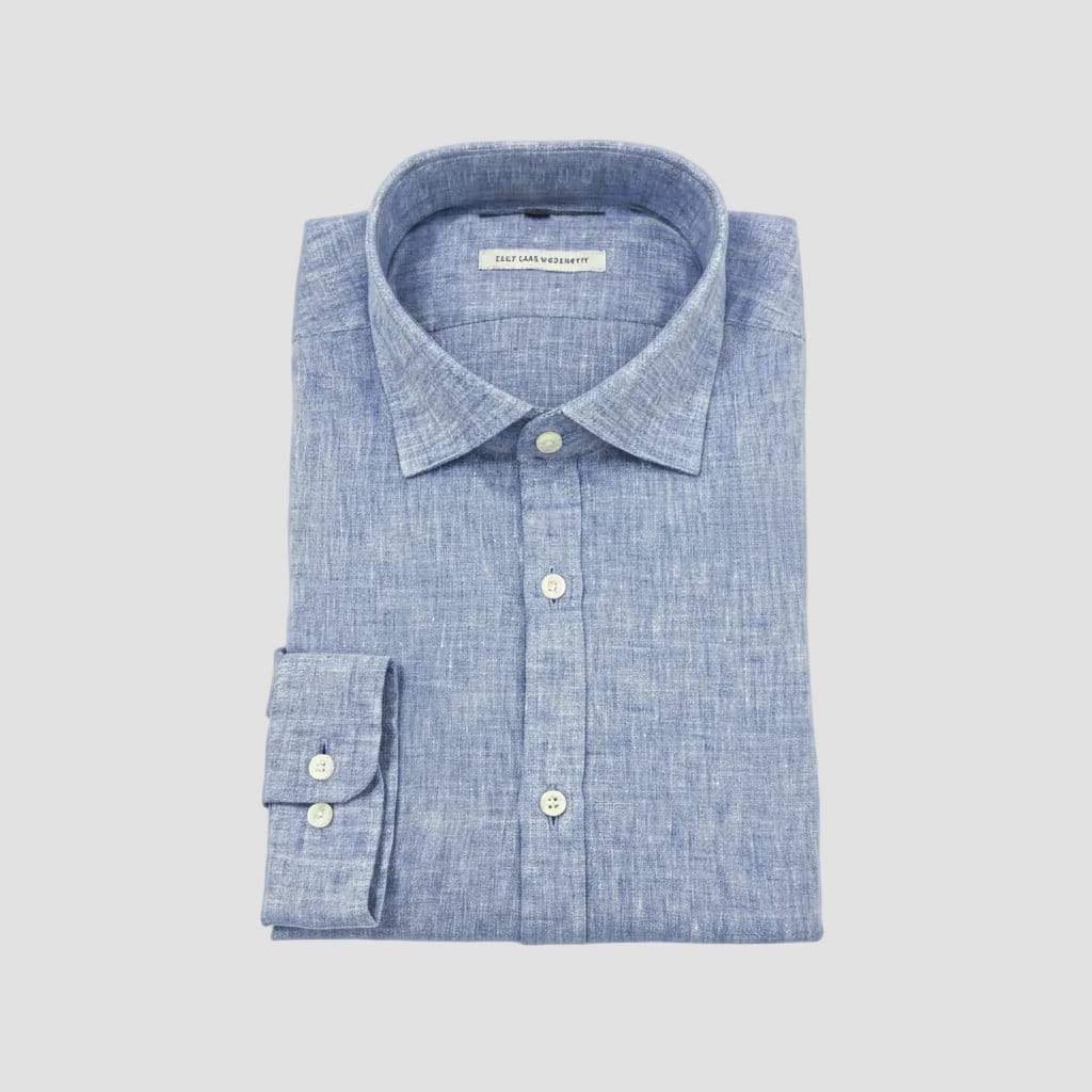 Studio Italia Slim Fit Shirt in Blue Linen