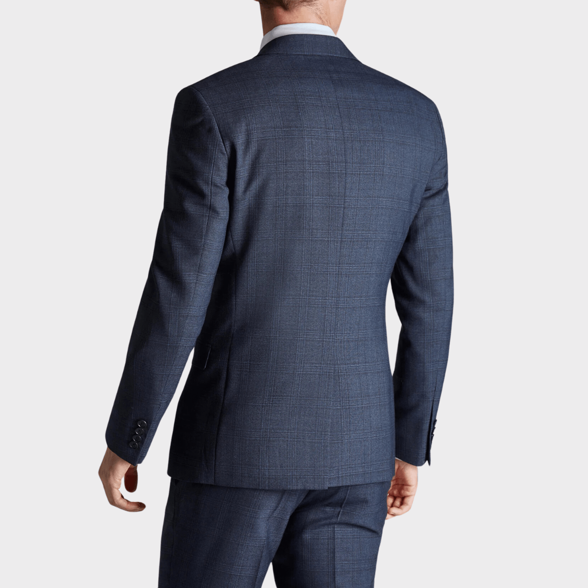 Ted Baker Mens Slim Fit Araj Suit in Navy Check