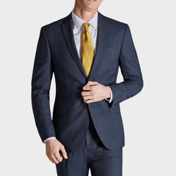 Ted Baker Mens Slim Fit Araj Suit in Navy Check