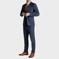 Ted Baker Mens Slim Fit Araj Suit in Navy Check