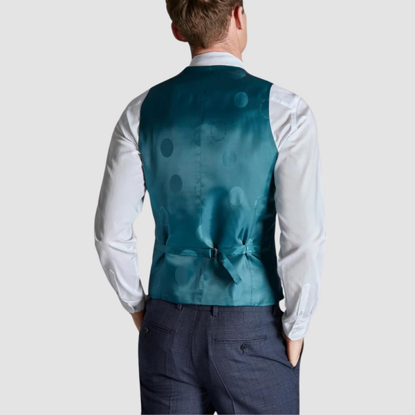 Back view of the Araw Navy Cheked Vest by Ted Baker