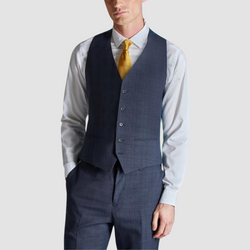 Front view of the Araw Navy Cheked Vest by Ted Baker.