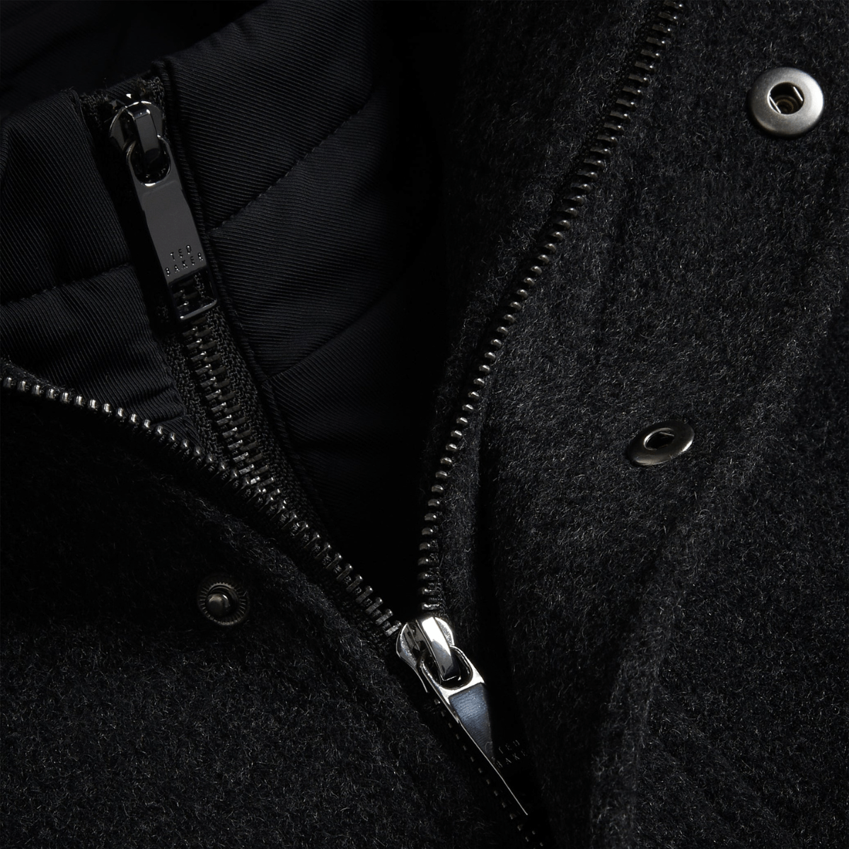 Ted Baker Ederson Wool Blend Funnel Neck Coat in Charcoal
