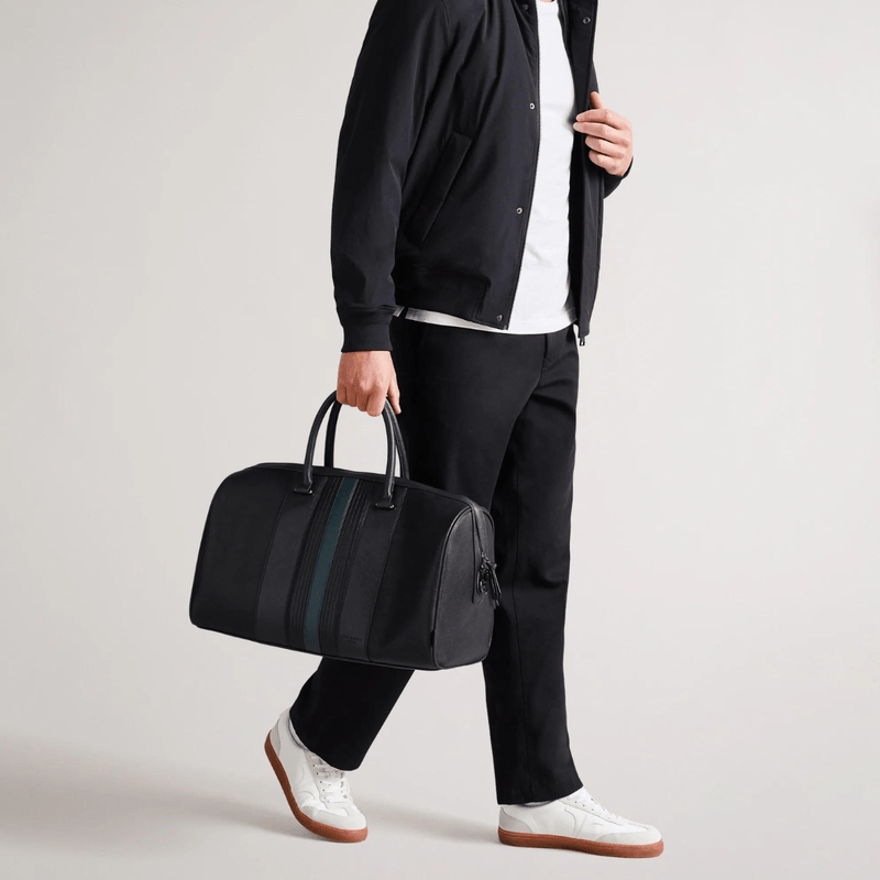Ted Baker Evyday Holdall Bag in Black and Teal Mens Suit Warehouse Melbourne