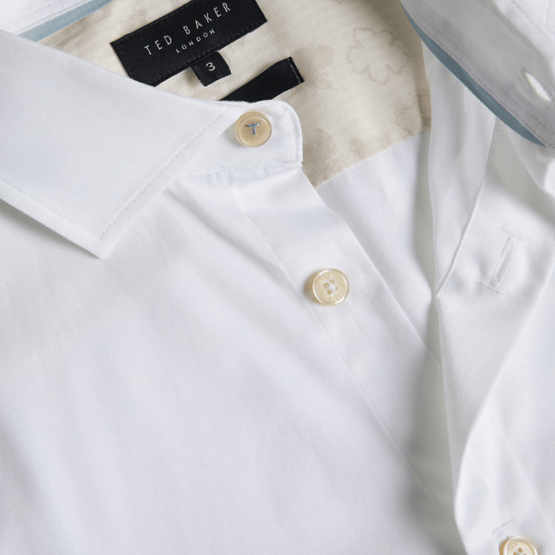 Ted Baker Bellow Shirt in White Stretch Cotton