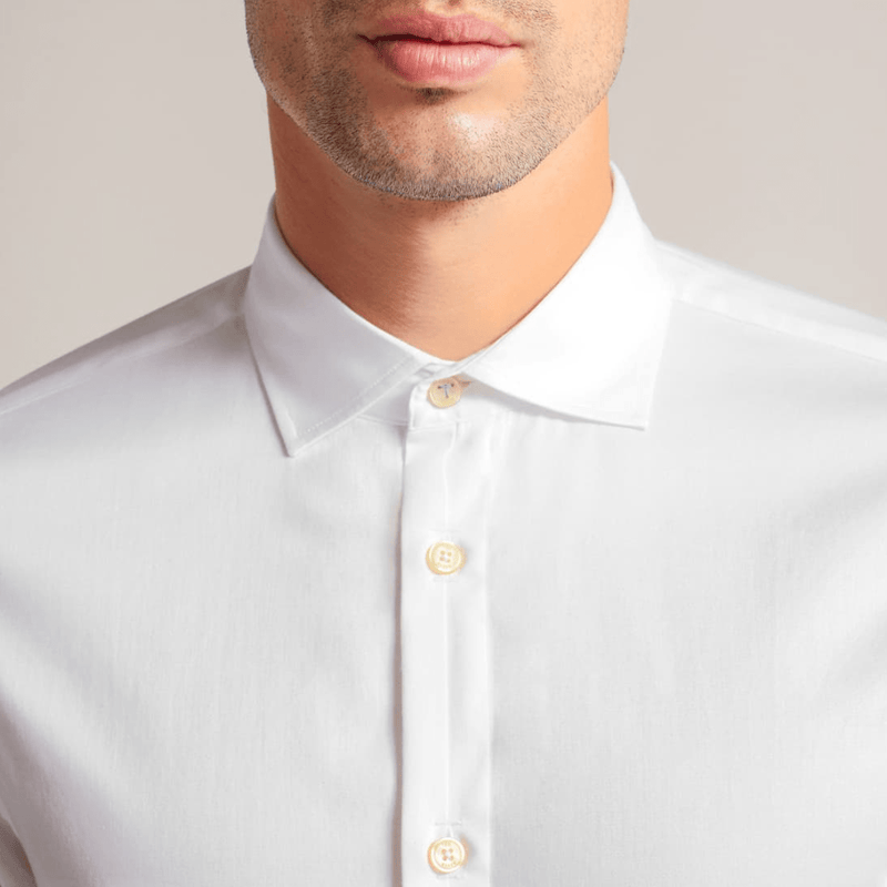 Ted Baker Bellow Shirt in White Stretch Cotton
