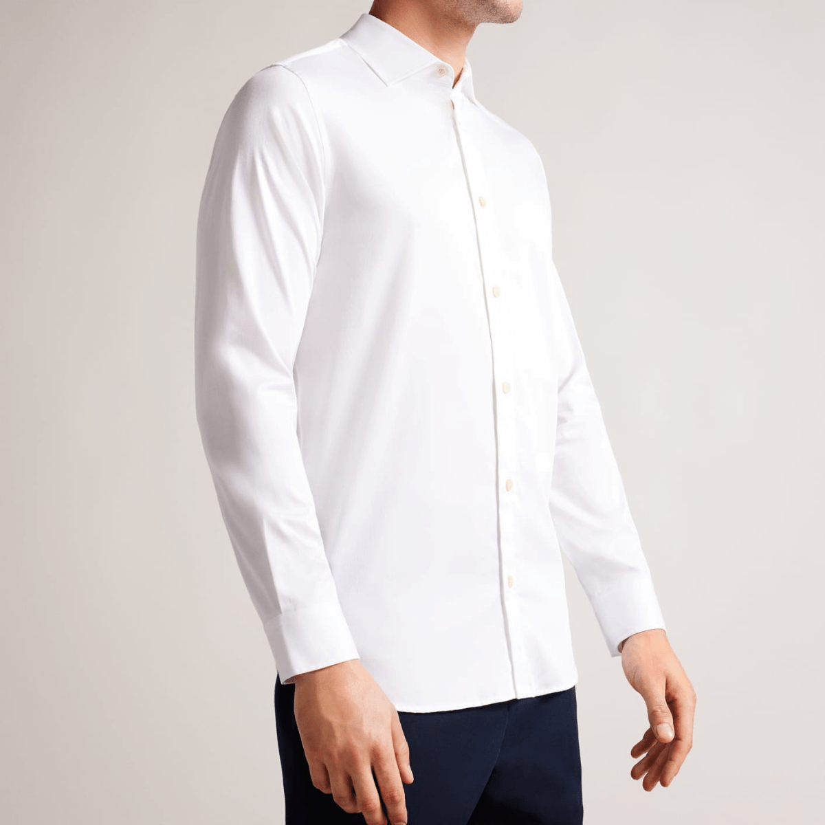 Ted Baker Bellow Shirt in White Stretch Cotton