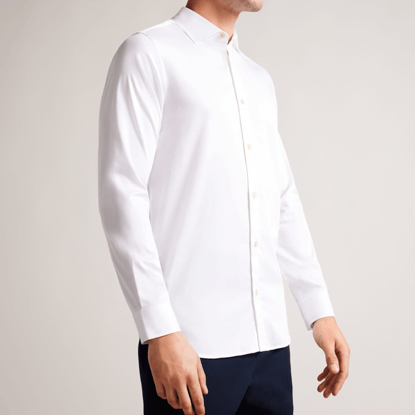 ted baker dress shirt Ted Baker Bellow Shirt in White Stretch Cotton – Mens Suit Warehouse