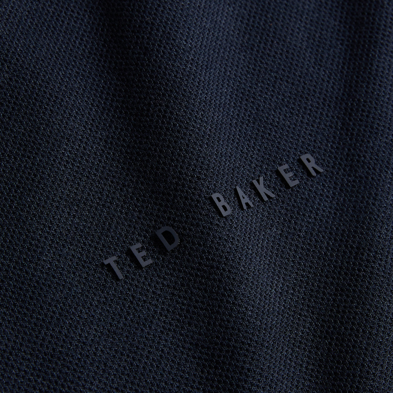 Logo of the Slim Fit Karty Mens Knit Polo in Navy