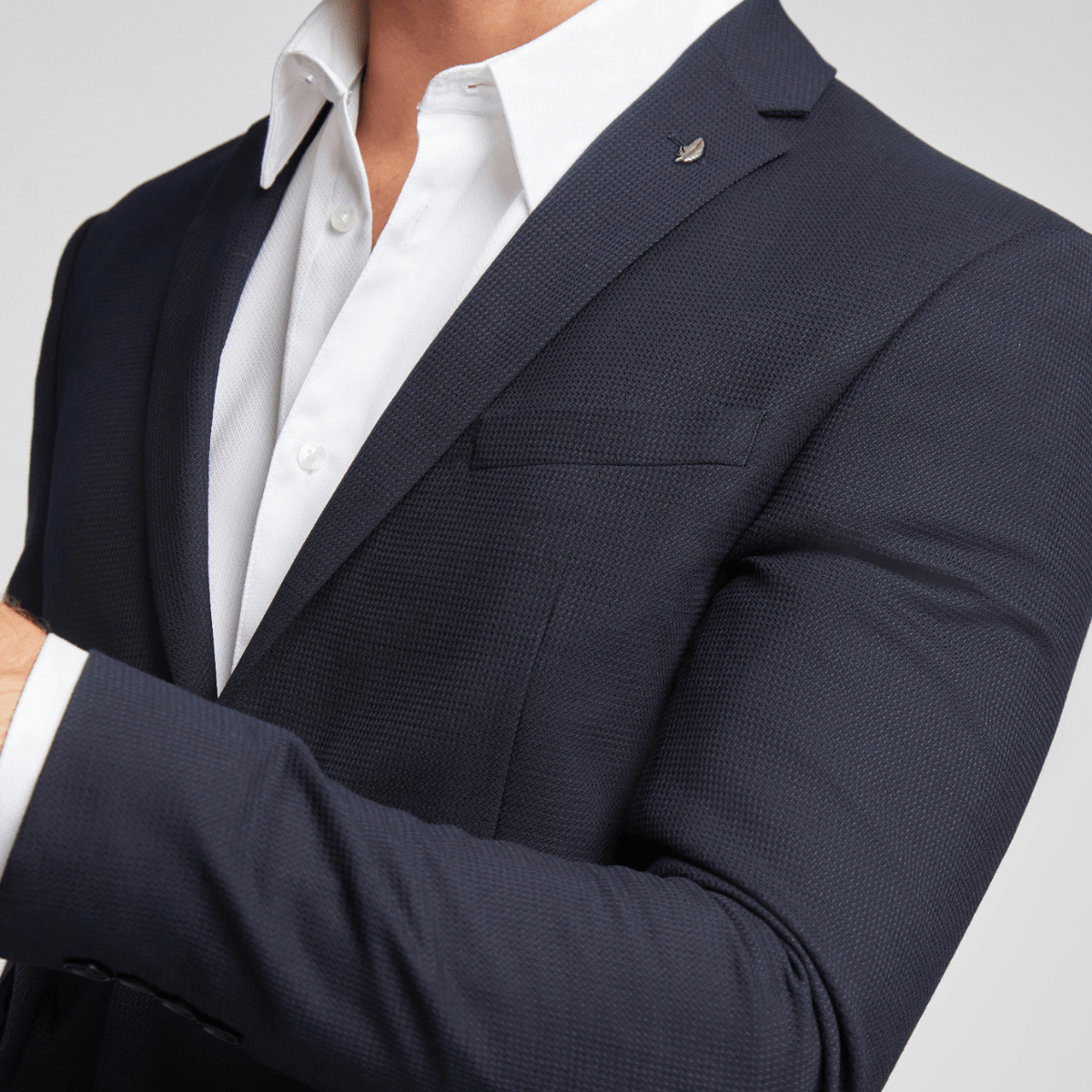 Closer look at the fabric of the Ted Baker Mens Slim Fit Kepler Suit in Navy