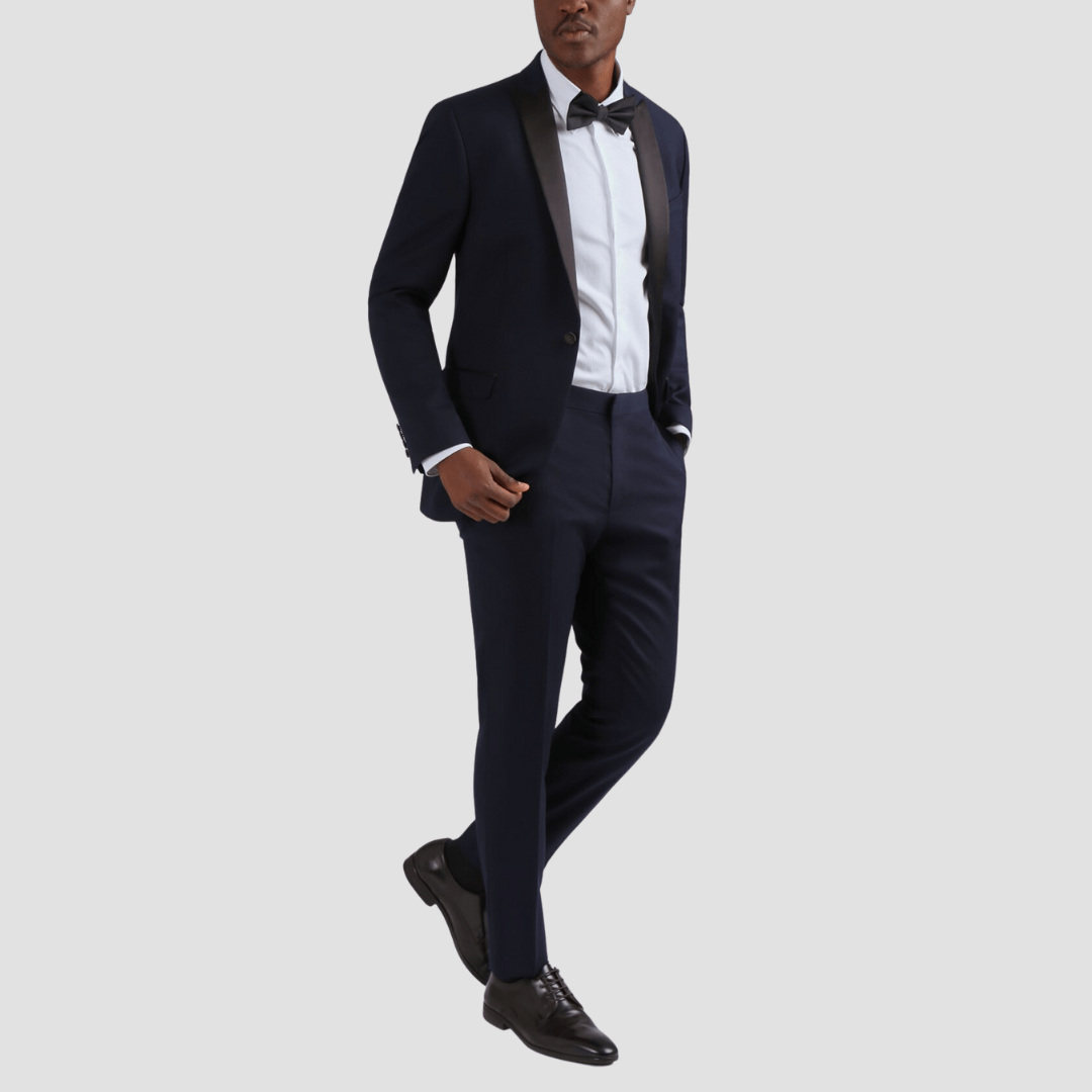 Ted Baker slim fit brook mens tuxedo in navy wool blend
