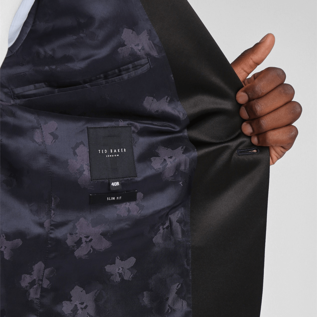 Ted Baker slim fit brook mens tuxedo in navy wool blend