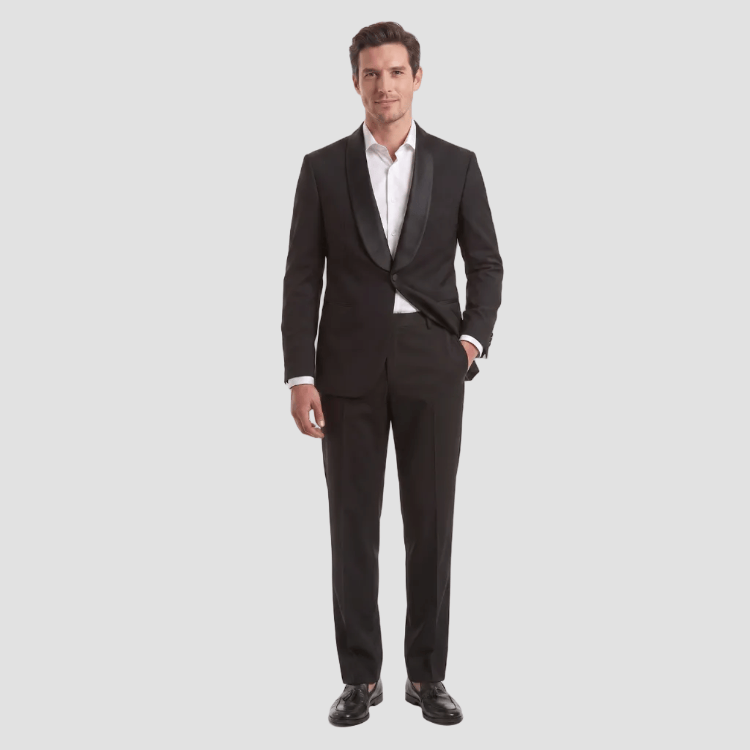 Ted Baker Saatchi Tuxedo in Black, crafted from premium Merino wool for a sleek, modern look.