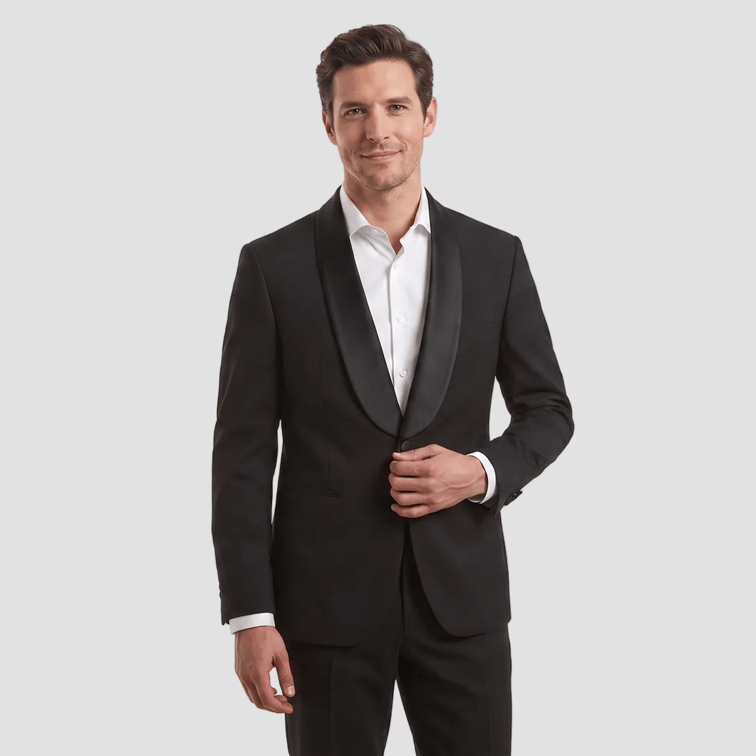 Ted Baker Saatchi Tuxedo in Black, crafted from premium Merino wool for a sleek, modern look.