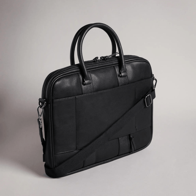 Ted Baker Nevver Document Bag in Black Leather Mens Suit