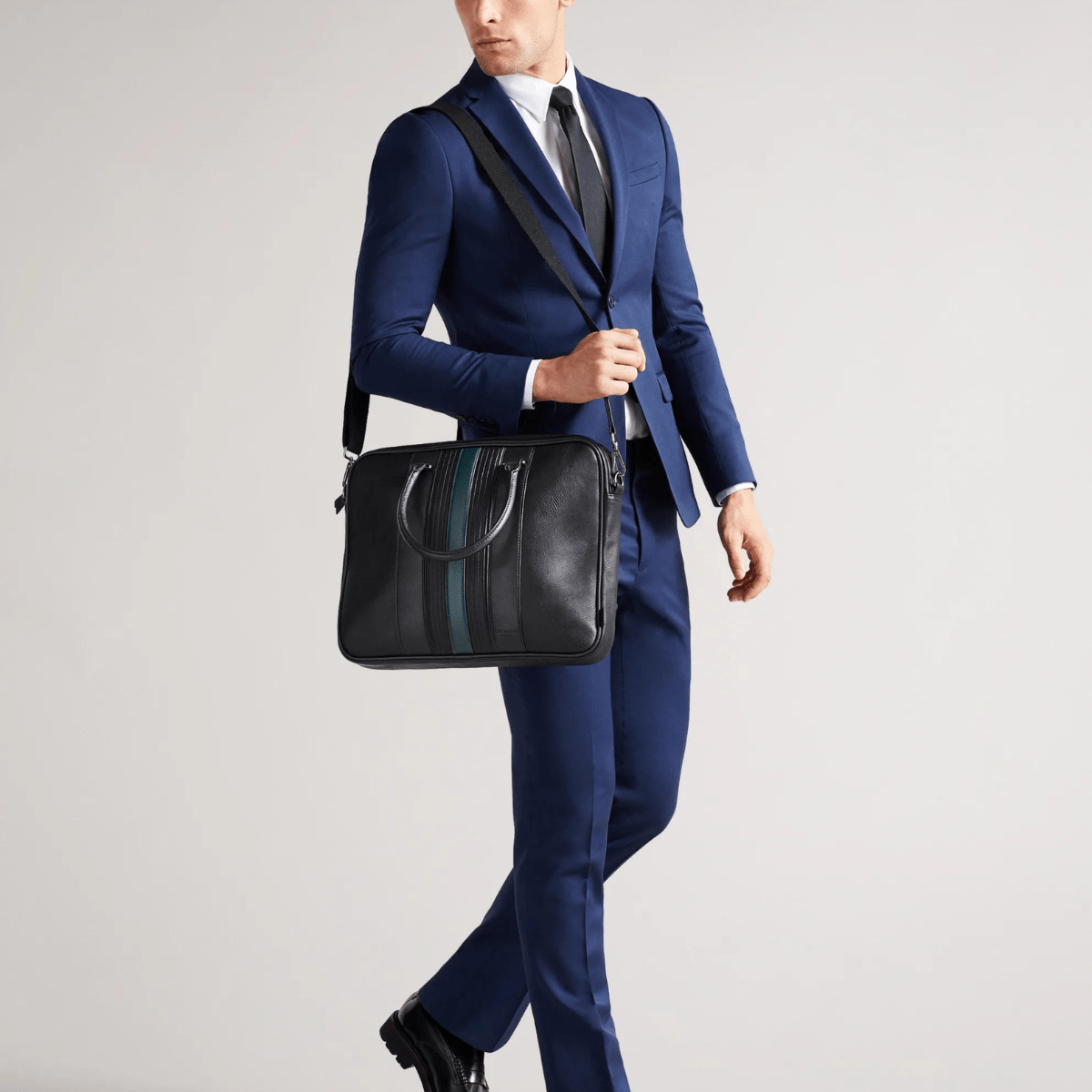 Ted Baker Nevver Document Bag in Black Leather
