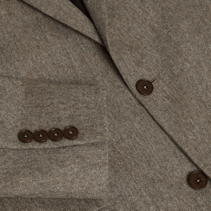 WOOL BLEND DOUBLE BREASTED BLAZER - taupe brown