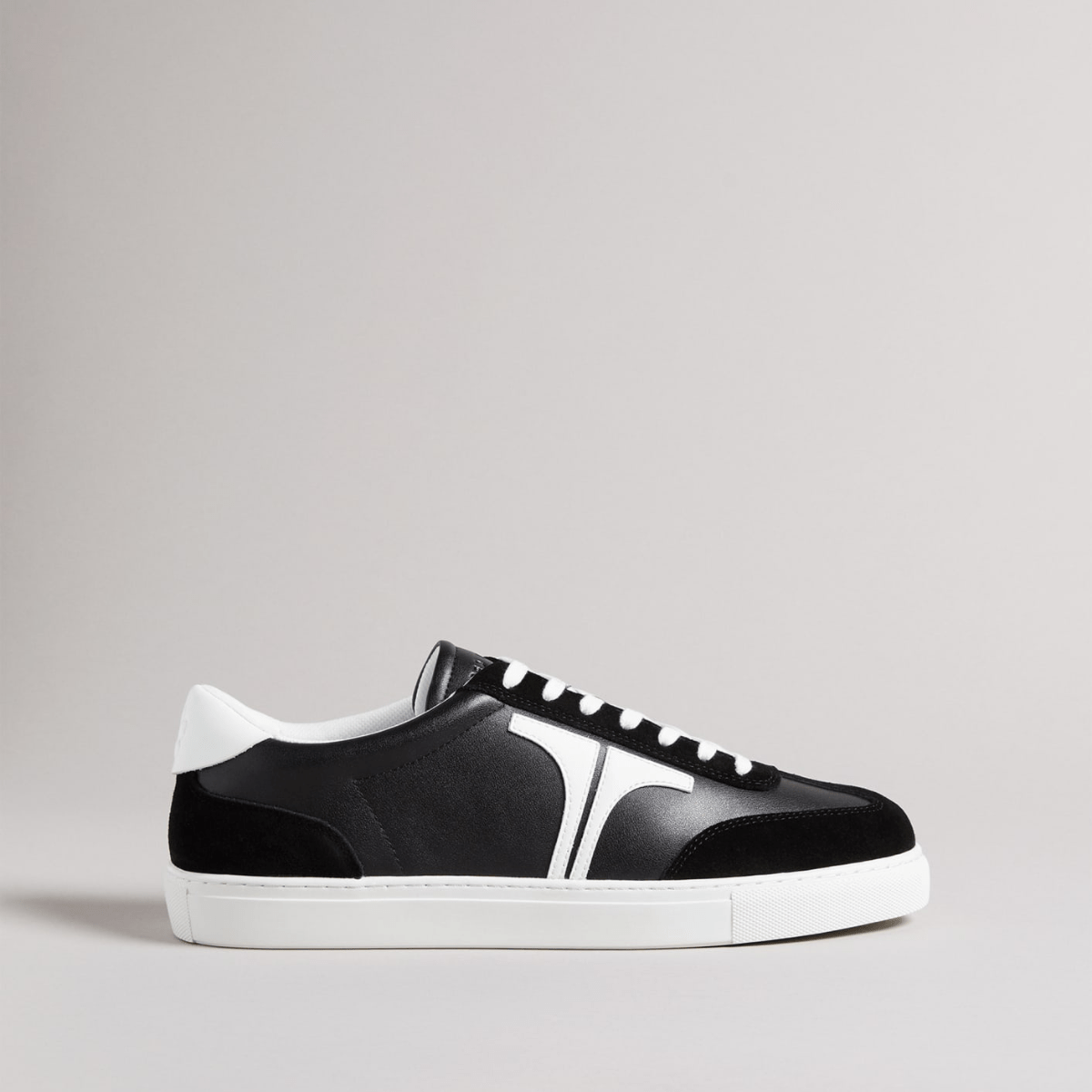 Ted Baker Robertt Mens Leather Suede Mix Retro Sneakers in Black