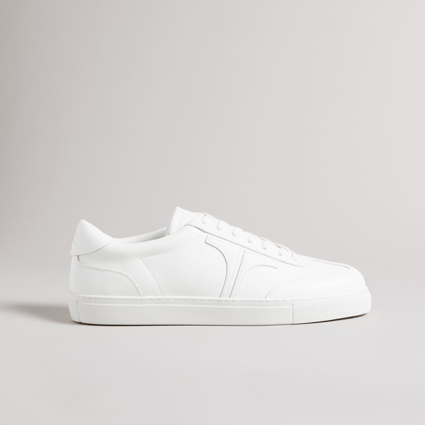 Ted Baker Robertt Mens Retro Leather Sneakers in White