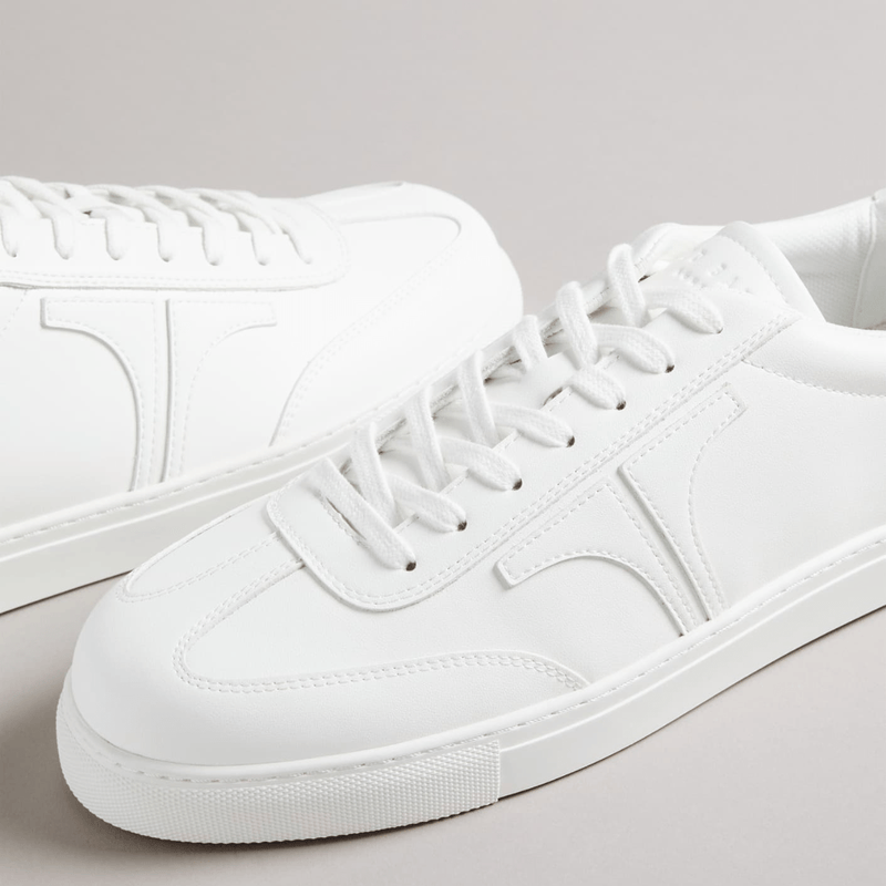 Ted Baker Robertt Mens Retro Leather Sneakers in White