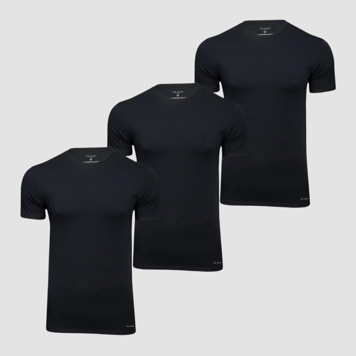 Ted Baker Heren 3-pack ademend katoen stretch ronde hals T-shirt, Wit, XL