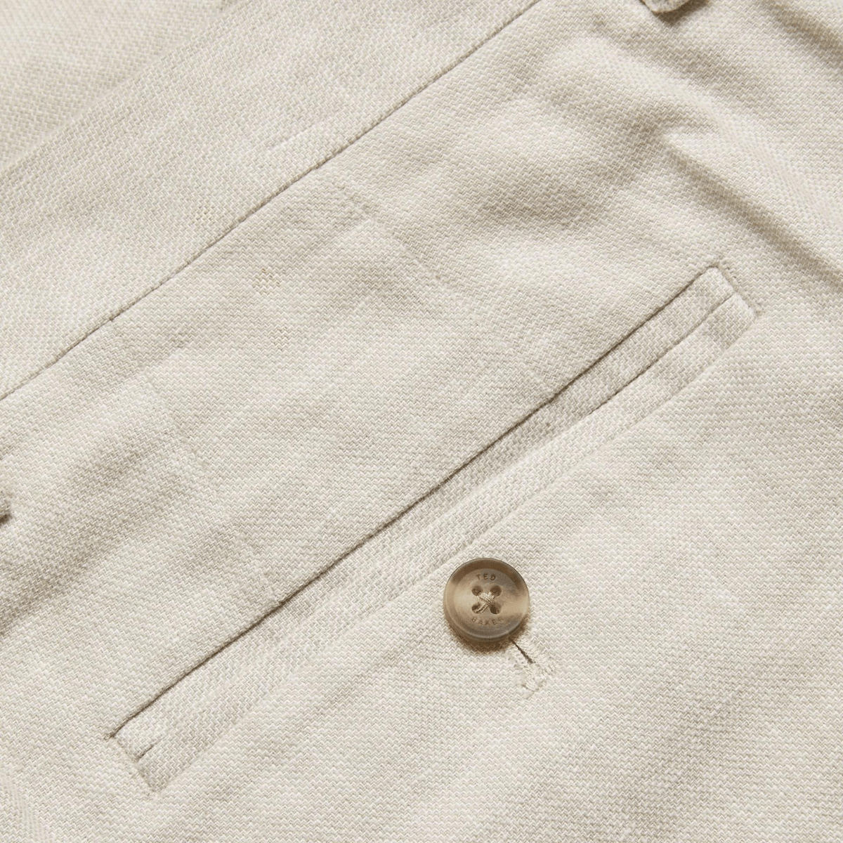 Ted Baker Mens Slim Fit Damaskt Suit in Natural Cotton Linen Blend