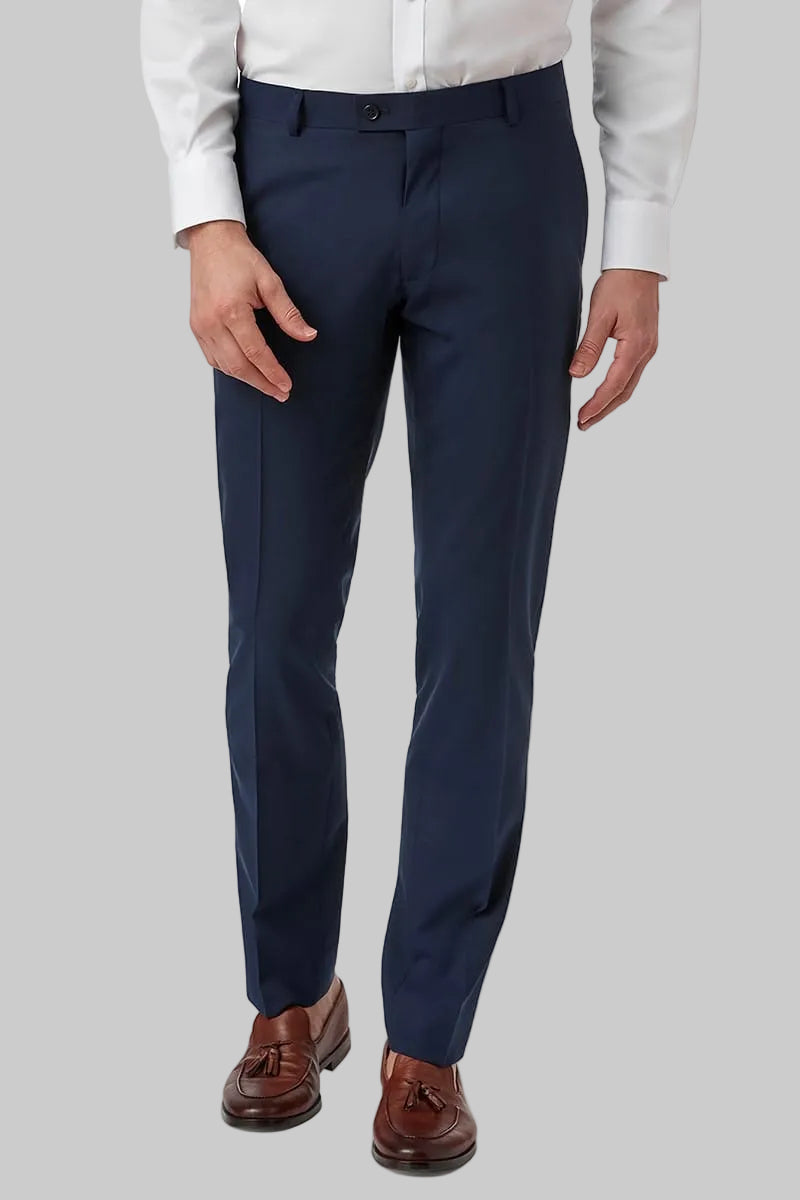 Uberstone Slim Fit Idris Trouser in Blue Wool Blend  Mens Suit Warehouse -  Melbourne