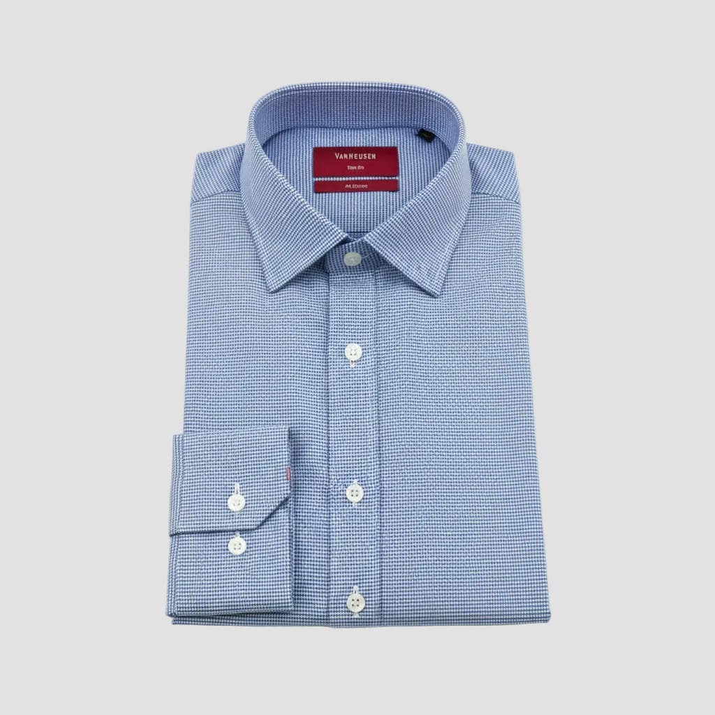 blue houndstooth shirt