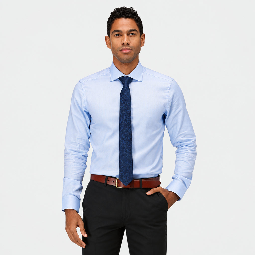 Entrepreneur Mens Business Shirt in blue pure cotton