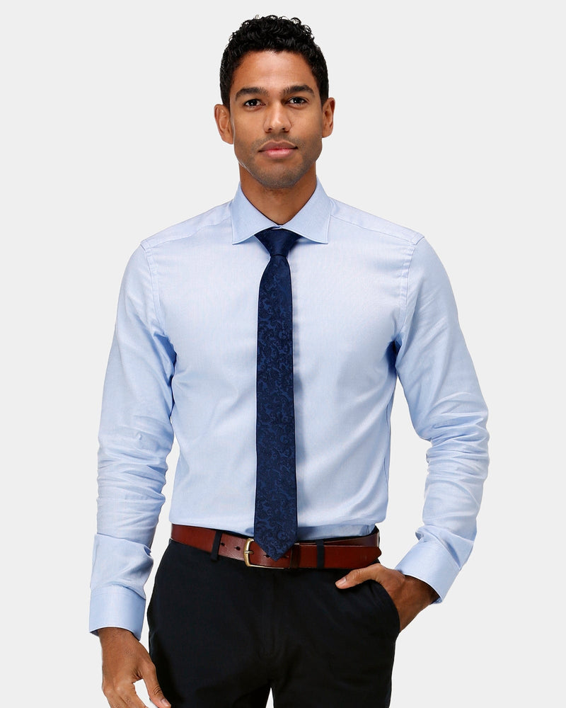 Entrepreneur Mens Business Shirt in blue pure cotton