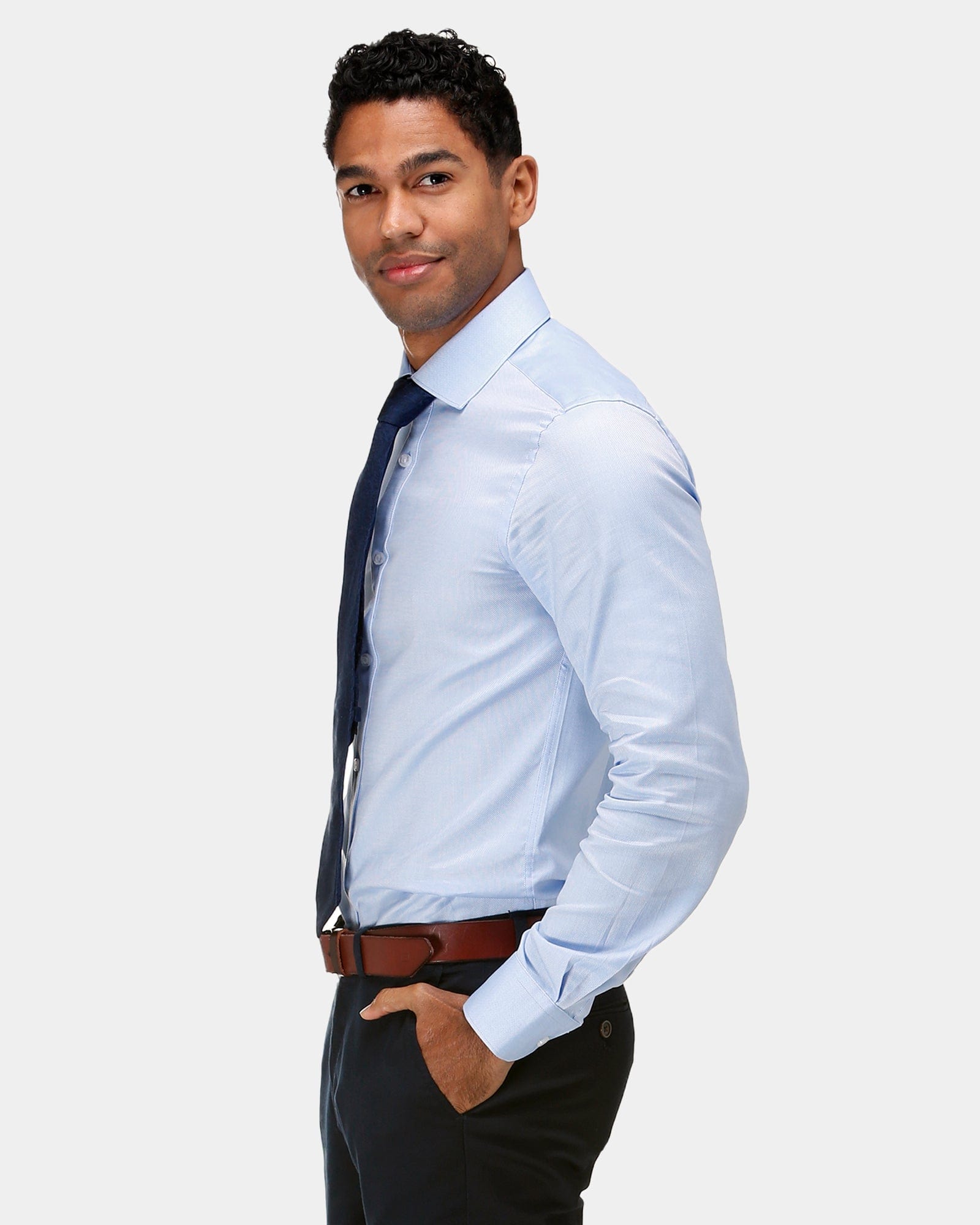 Brooksfield mens business shirt in blue BFC1195
