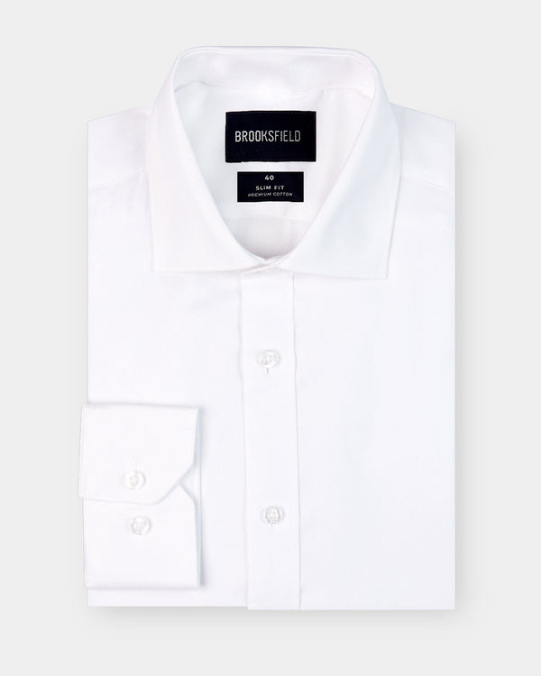 brooksfield entrepreneur shirt in white cotton