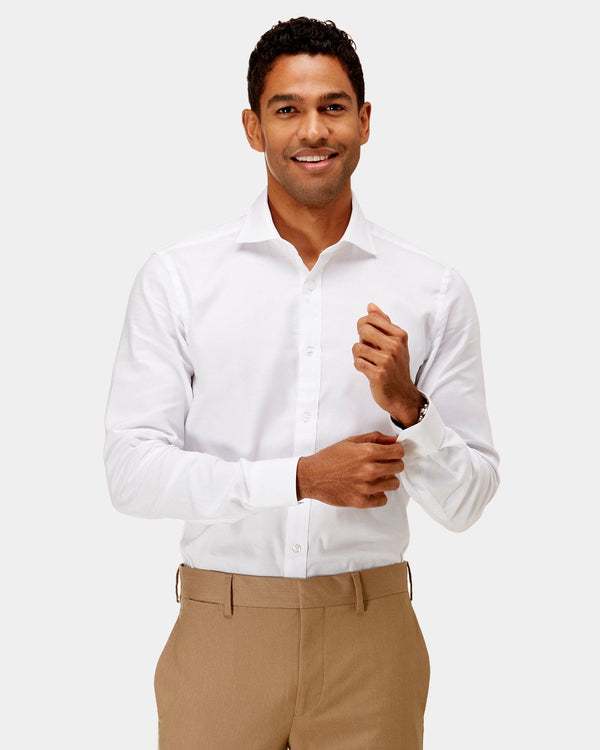 mens white slim fit shirt by brooksfield