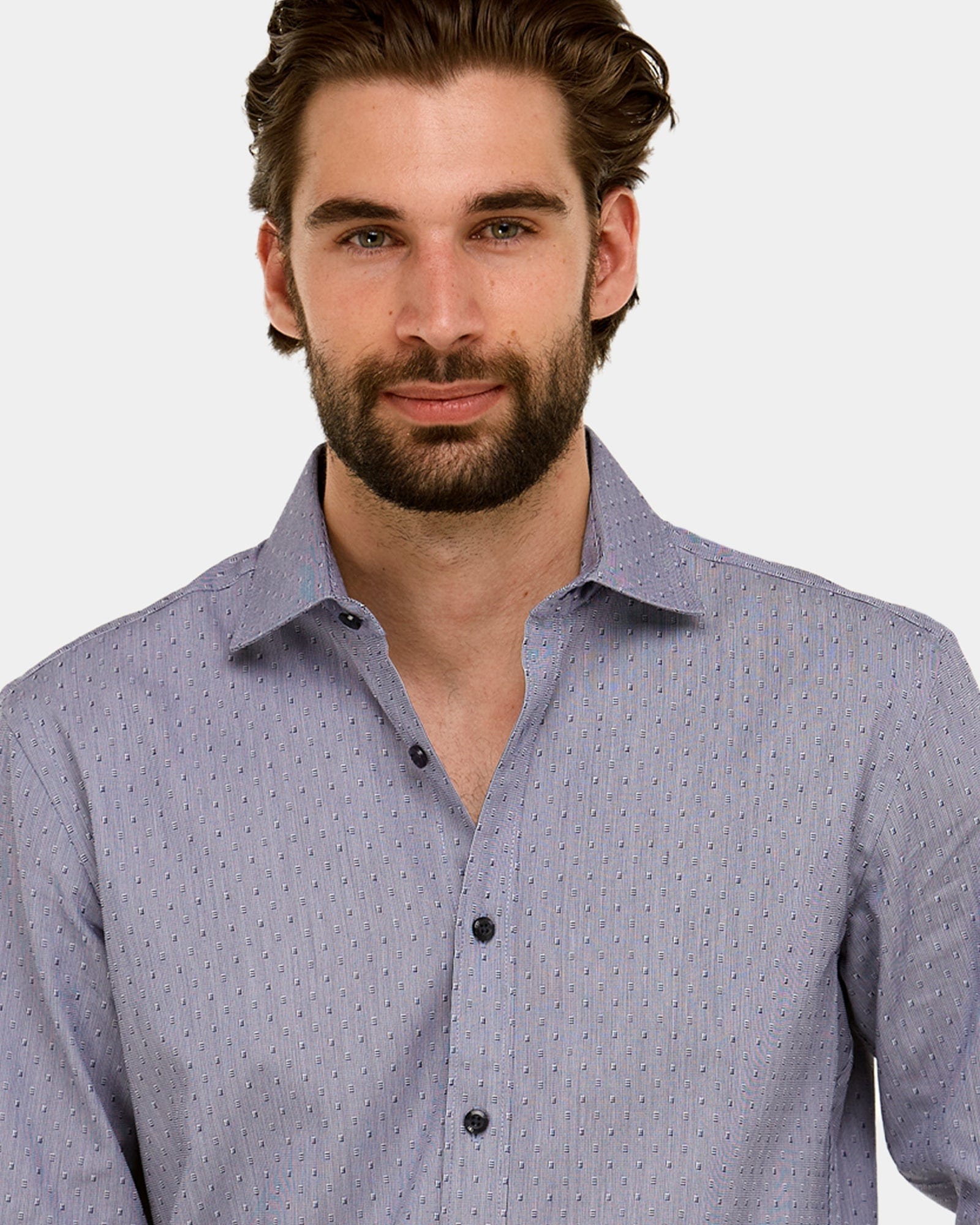 Brooksfield Intricate Textured Reg Fit Business Shirt Mens Suit