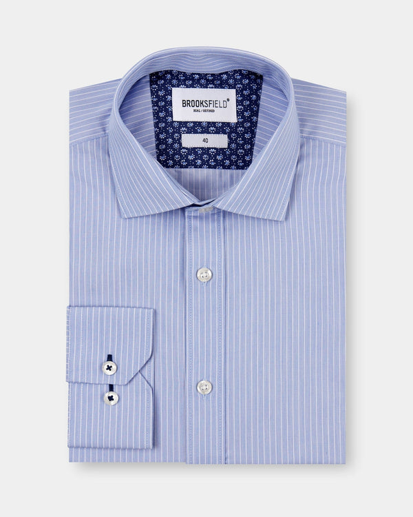 Brooksfield Vertical Stripe Reg Fit Business Shirt