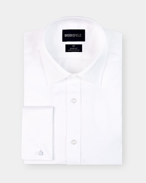 the brooksfield mens wedding shirt in white